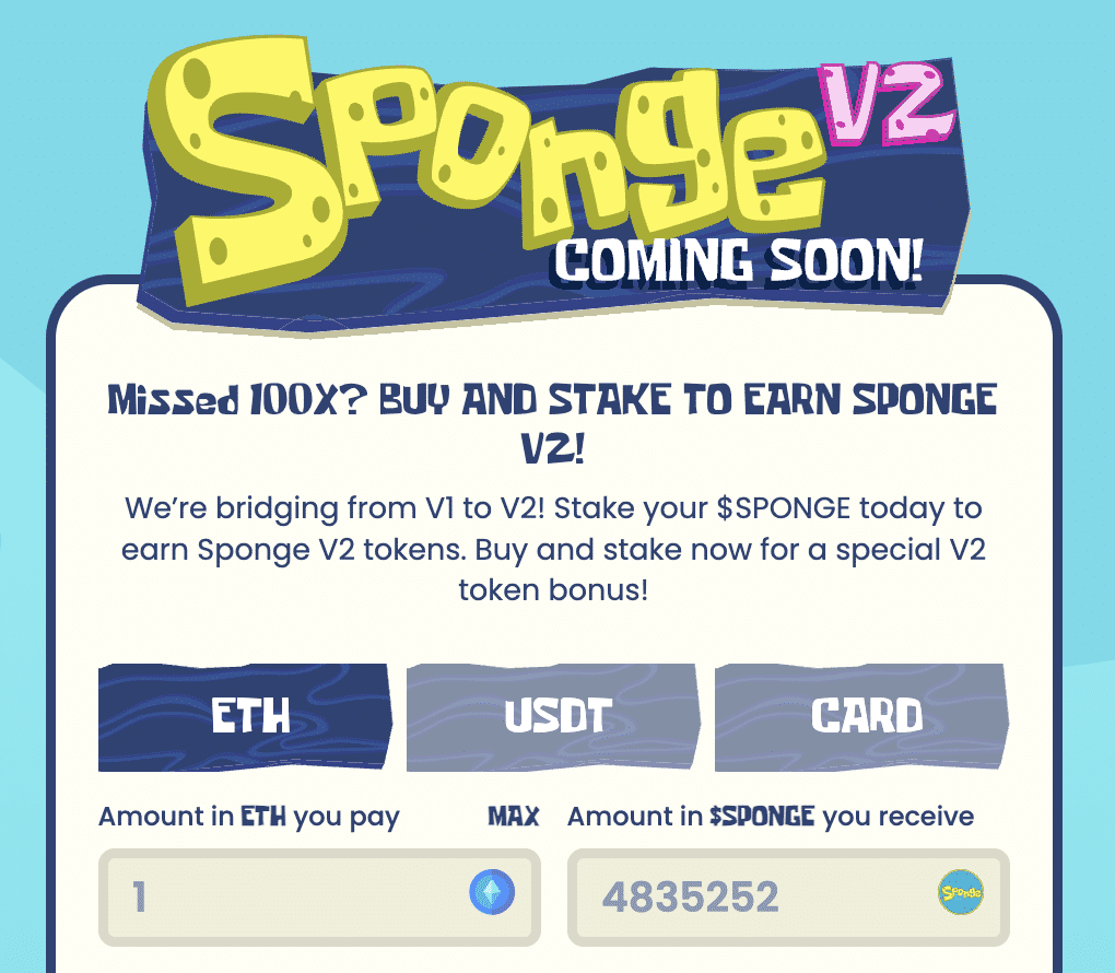 Sponge V2購入画面